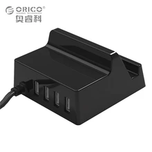 USB Charger Holder ORICO 4 Ports Desktop Smart Charger with Phone / Tablet Mount for Samsung iphone Power Bank – (CHK-4U)