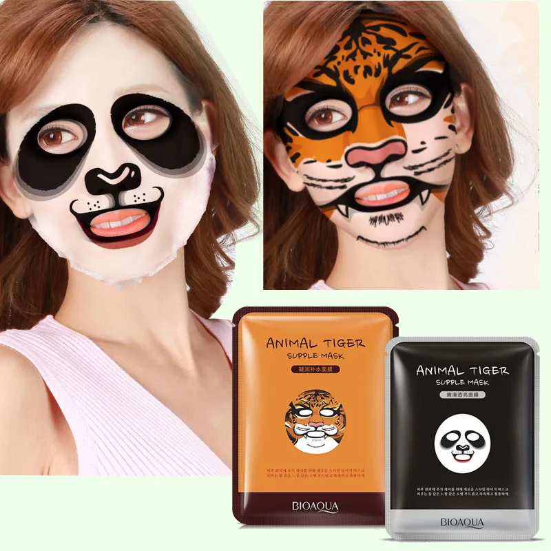 

Animal Face Mask Deep Moisturizing Sheet Mask Oil Control Brighten Skin Mask for Woman Panda Tiger BIOAQUA Korean Facial Mask