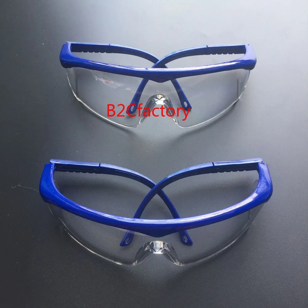 2pcs Dental Protective Eye Goggles Safety Anti fog Glasses Blue Frame