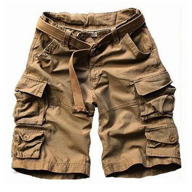 2020 Summer Fashion Military Cargo Shorts Men High Quality Cotton Casual Mens Shorts Multi-pocket ( Free Belt ) casual shorts for men Casual Shorts