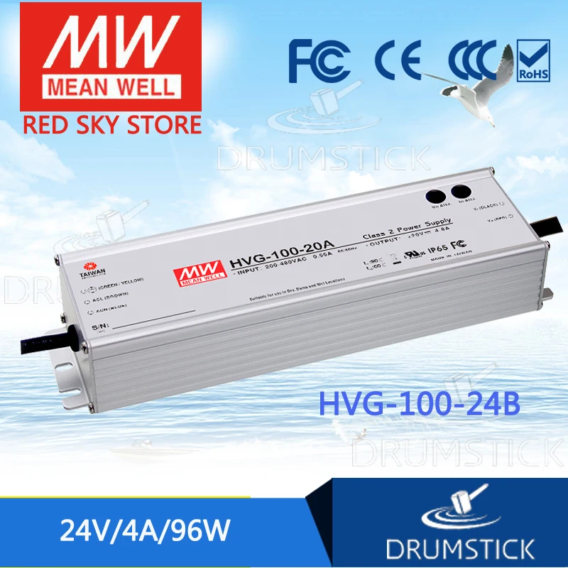 

MEAN WELL HVG-100-24B 24V 4AA meanwell HVG-100 24V 96W Single Output LED Driver Power Supply B type