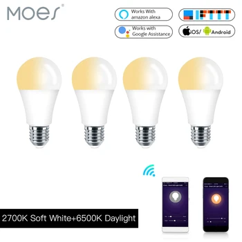

WiFi Smart Light Bulb LED Lamp 7W Warm Cool White Smart Life/Tuya APP Remote Control Works with Alexa Echo Google E27 E26