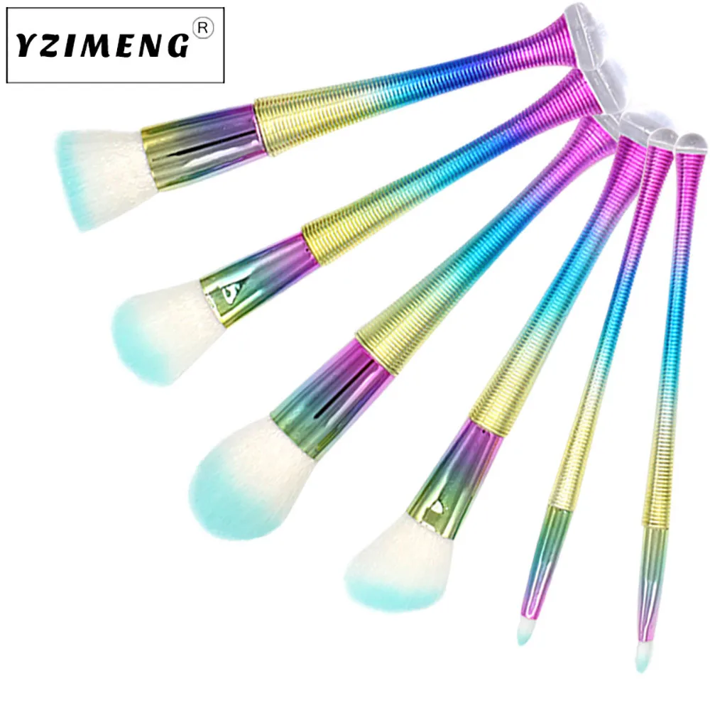 

6Pcs Makeup Brush Set Professional Face Eye Shadow Eyeliner Foundation Blush Lip Makeup Brushes Powder Liquid Cream G412
