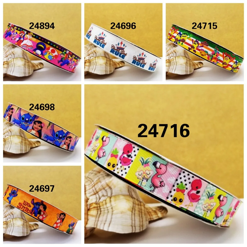 

Cartoon printed grosgrain ribbon ,satin ribbon 10 yards . 24696-