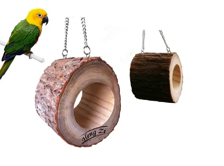 

Parrot Bird Tree Hole Swing Pendant Chain Squirrel Toy House Wooden House Bird Toys Pet Products Bird Supplies