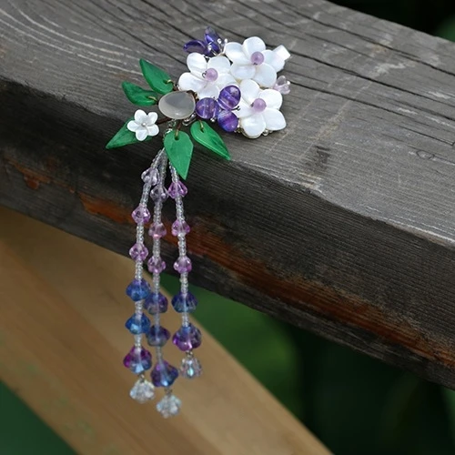 

Vintage Chinese Style Hairpins Carved Shell Flower Clip For Women Jewelry Bridal Headpiece Wedding Hair Accessories WIGO1350