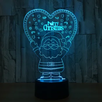 

7 color Santa Claus creative 3d led touch acrylic night light table lamps 706
