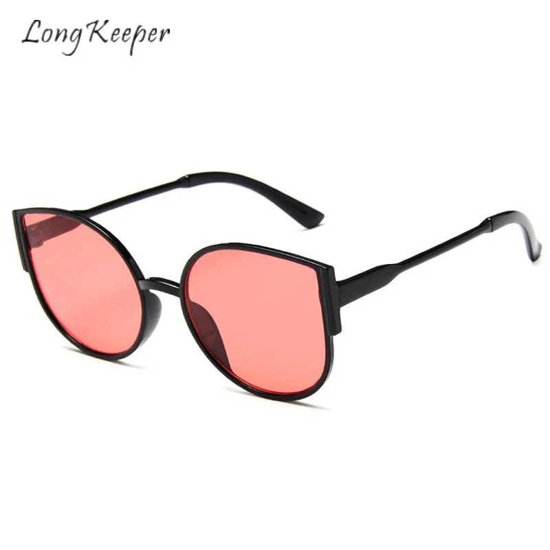LongKeeper солнцезащитные очки кошачий глаз солнцезащитные очки Для женщин пластиковые ножки тени Для мужчин зеркало очки с прозрачными