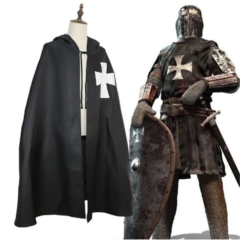 

Halloween Medieval Warrior Cosplay Cloak Roman Empire Templar Cloak Robe Men and Women Applicable