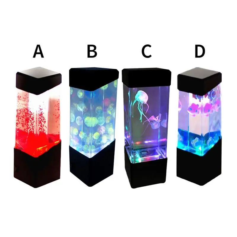 

Colorful LED Volcano Lamp Little Fish Jellyfish Night Light Furniture Decoration Innovative Relaxing Atmosphere Table Lamp