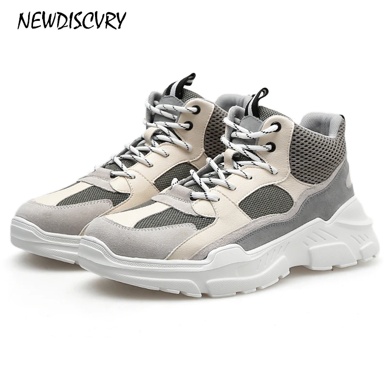Plate Chunky Sneakers Mode Newdiscvry Red Chaussures Casual En Blanc Véritable Cuir Maille 2018 black forme marron Noir Homme Hommes Unique Papa OPXiuwkZT