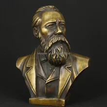 Китай Чистая Бронзовый Коммунистическая Фридрих Фон Энгельс Статуя, Бюст