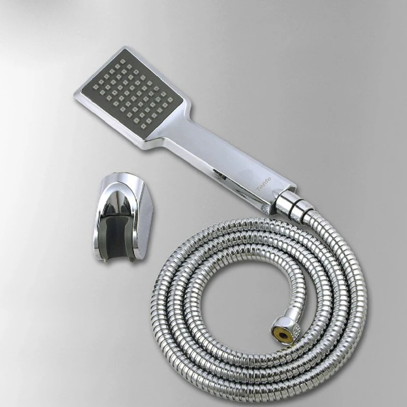 Free Shipping Chrome Finish ABS Square Handheld Shower Head + ABS