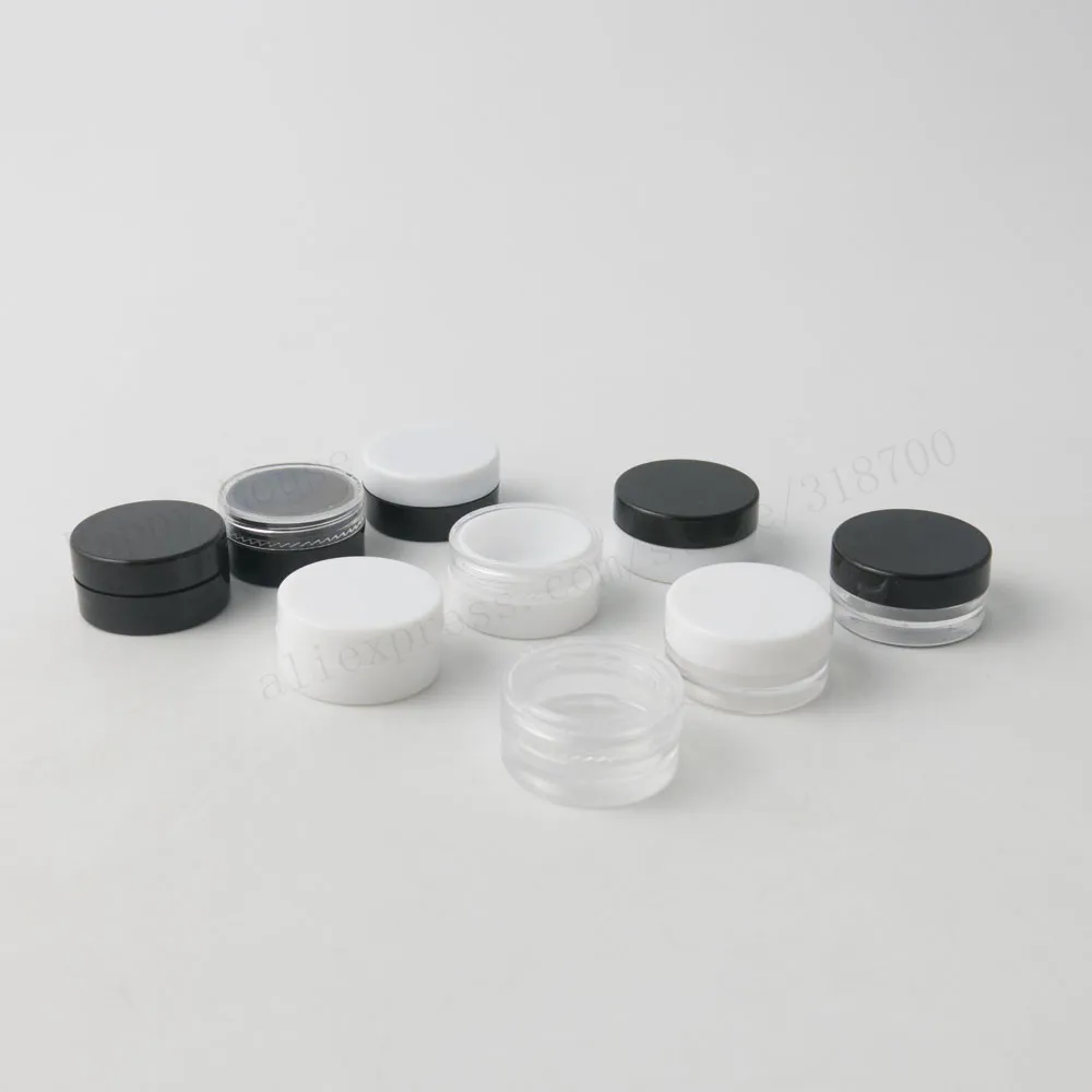 

200 x 1g 2g Refillable Bottles Mini Travel Face Cream Jar Small Cosmetic Container Plastic Container Empty Sample Makeup Pot