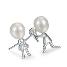 YIKALAIS ювелирные изделия из стерлингового серебра 925 пробы, натуральный пресноводный жемчуг, серьги для свадьбы