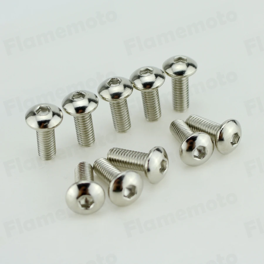 Болты для мотоцикла 10 шт. хромированные болты M6 x 16 мм|screw pin chain shackle|screw compressorchrome film