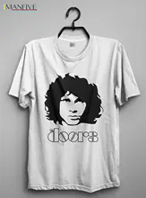 Лучший! Винтажная футболка Джим Моррисон The Doors Reprint Мужчины Футболка Топы с коротким рукавом Хлопковы Лучший