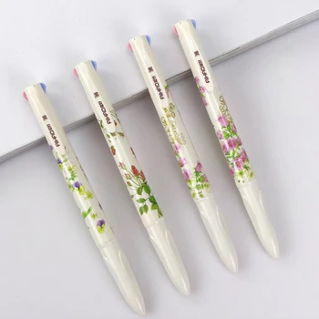 

6Pcs/set Kawaii Colored 4 Colors Ballpoint Pen Floral Pens Cute Stationery Material Office School Supply Stationery