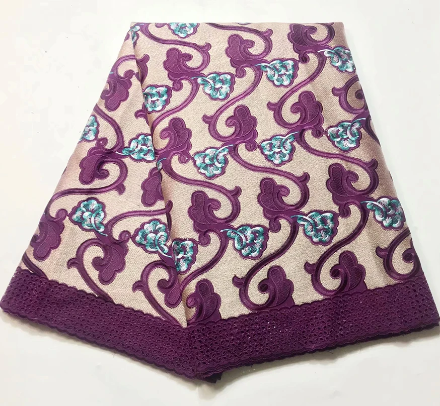 

African Lace Fabrics Purple Beautiful For Women Cotton Lace Fabric With Stone Swiss Voile Lace In Switzerland For party dress