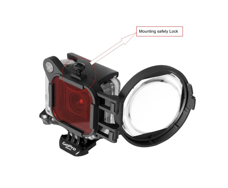 Red Color Correction Filter + 16X Close Up Macro Lens for Gopro Go Pro Hero 4 3 3+ Housing Case Underwater Scuba Lens Filter Kit (6)