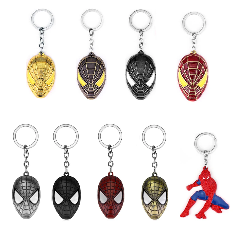 

Movie Jewelry Super Hero Spider-man Keychain Superhero Spiderman Red Mask Metal Keyring For Men Fashion Car Key Chain Chaveiro