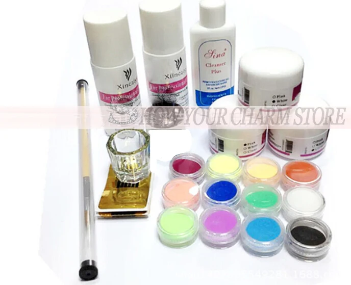 

manicure Acrylic Nail Art Glitter Powder Glue File Kit UV Gel Tips Decor Tool Liquid Powder Manicure Kit Nail polish Sets