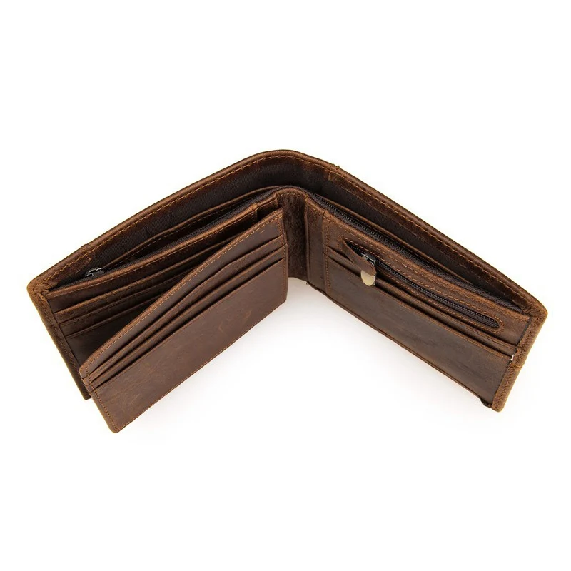 الرجال محفظة جلد طبيعي قصيرة محفظة
