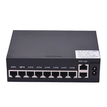 Коммутатор POE Switch, 8 портов Ethernet Порты и разъёмы 2 канала связи Ethernet Порты и разъёмы 1,6 Гбит/с IEEE 802.3at Мощность Over Ethernet 10/100 Мбит/с переключатель Мощность адаптер