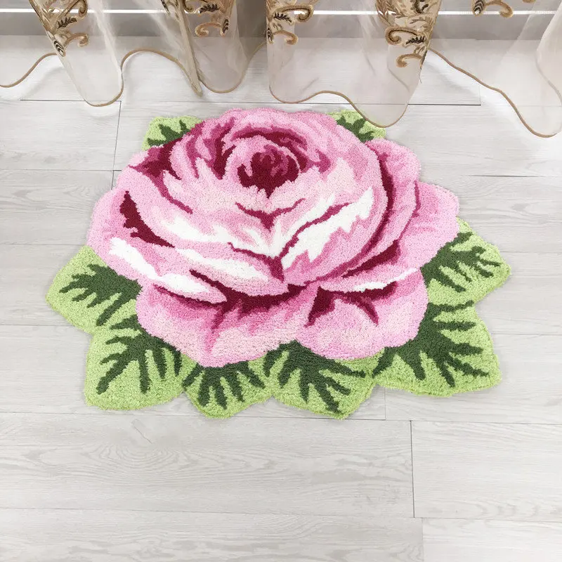 Акриловая красная роза art коврик для спальни/прикроватные искусство 3D ковер с романтичной розой австралийская розовый коврик для ванной гостиная Холл гостиной пол ковер - Цвет: 1pc pink