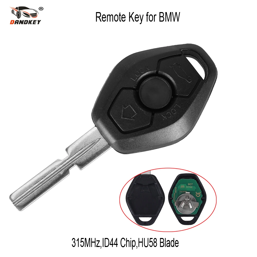 DANDKEY Hu58 4 кнопки дистанционного ключа чехол для BMW E38 E39 E46 системы раннего предупреждения ASK 433 МГц 315 МГц с PCF7935AA ID44 чип Uncut Blade