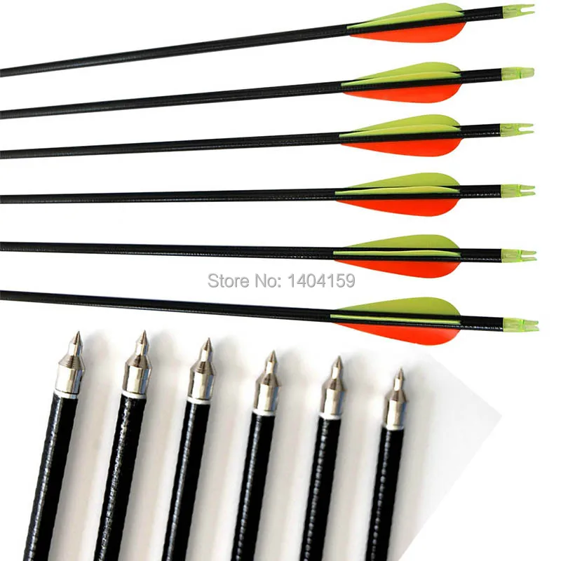 Buy 12 pieces hunting arrows with field tips 73cm