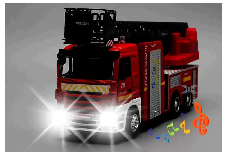 Лидер продаж, большой игрушечный автомобиль, большой инженерный автомобиль, 1:32 Сплав пожарные двигатели, лестница пожарная машина звук и светильник