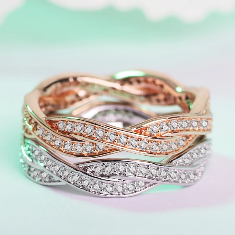 

LXOEN Lover Best Gift Simple Zircon Engagement Ring Couple Design Man and Women Party Jewelry Accessories anillos anel bague