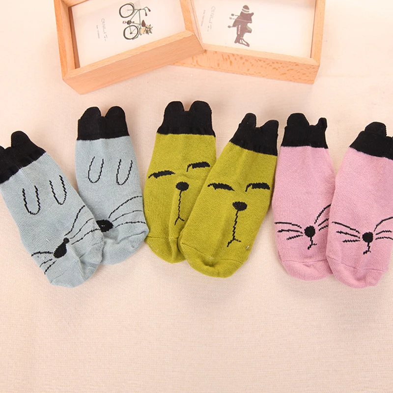 

Fall Winter Sock New Stereo Puppy Cotton Cartoon Asymmetric Children Socks Non-slip Deodorant Sweat-absorbent Breathable Sock