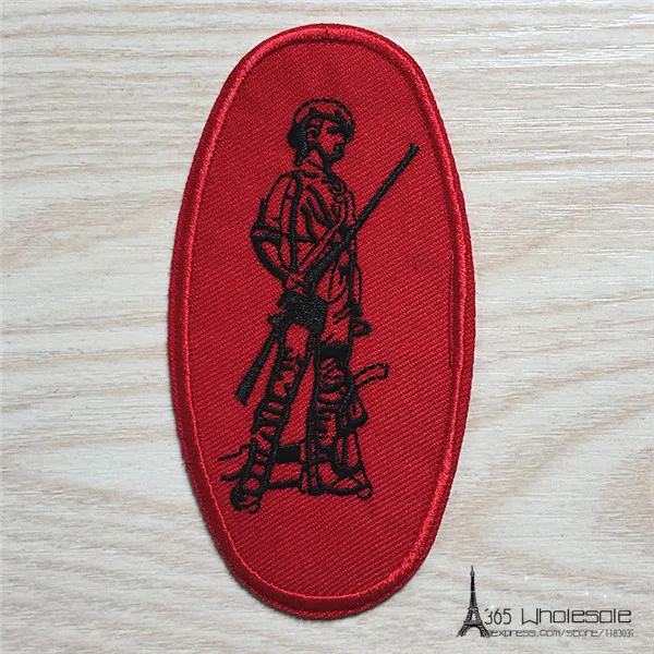 Red Soldier with Rifle Cloth Patches 10pcs