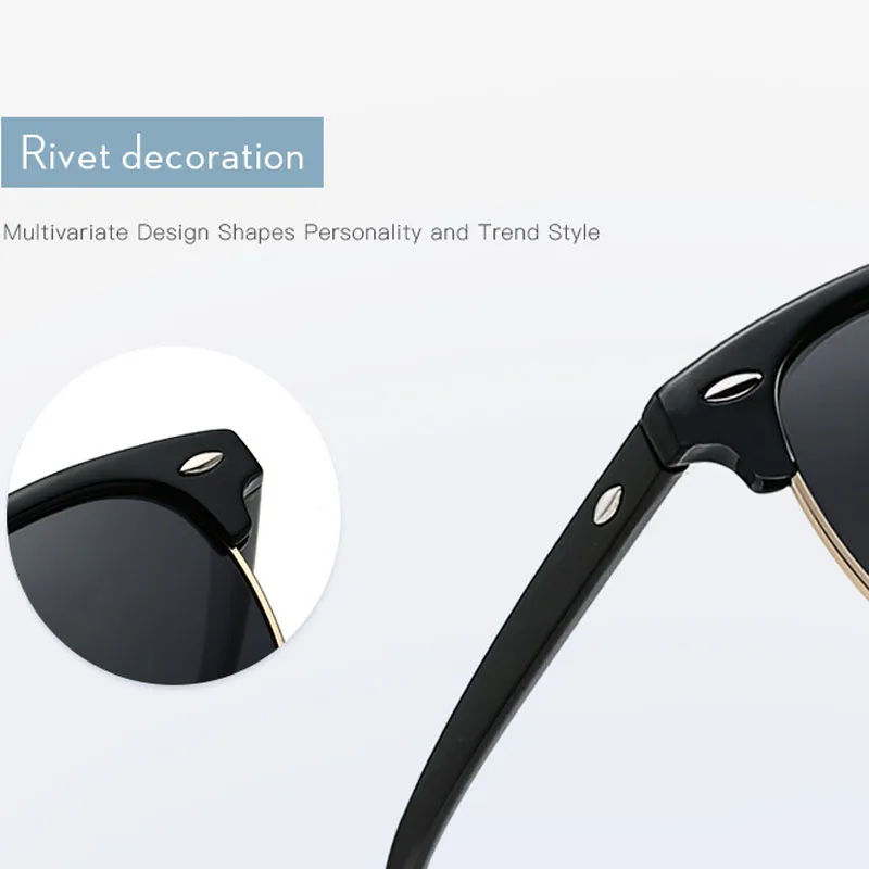 KEITHION Popular Brand Design Retro Sunglasses women Mens Polarized Summer Style Sun Glasses Rivet Frame Colorful Coating Shades