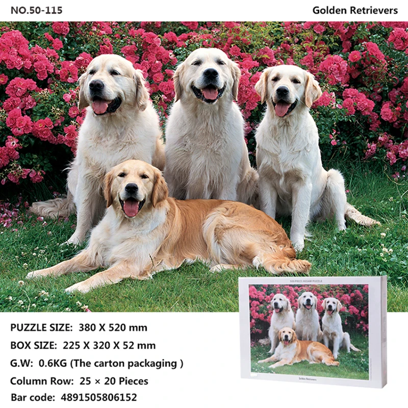 

Cute Animal Puppy Puzzle 500 Adult Cartoon Children's Educational Toys Decompression Gift