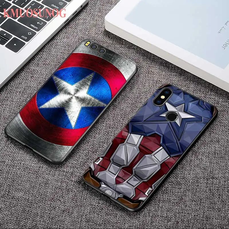 

Black Soft Silicone Phone Case America Captain Avengers for Xiaomi F1 A1 A2 8 Redmi Note 4X S2 5 6 5A 6A Pro Plus