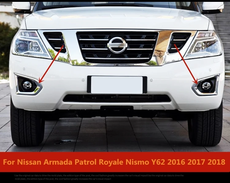 Для Nissan Armada Patrol Royale Nismo Y62 2016 2017 2018 ABS хромированный передний противотуманный