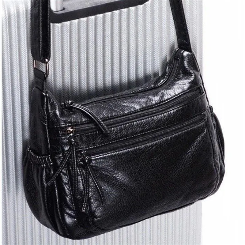

Women Bag Vintage Casual Tote Fashion Women Messenger Bags Top-Handle Shoulder Handbag Purse Wallet Leather 2019 New