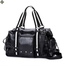 Повседневная кожаная дорожная сумка для мужчин и женщин, большая емкость, дорожная сумка, простая сумка для багажа, непромокаемая сумка для чемоданов
