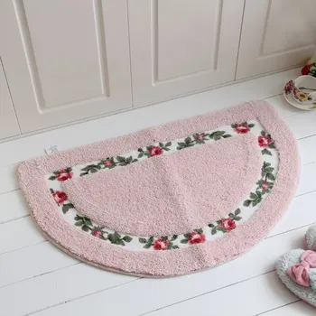 

Bathroom Mat Tea Table Bibulous Antiskid Suede Rose Washable Kitchen Rug Bath Mat Bathroom Products Rug Doormat
