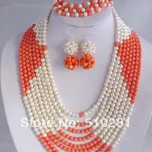 No-033 модные Коралловые бусы комплект ювелирных изделий