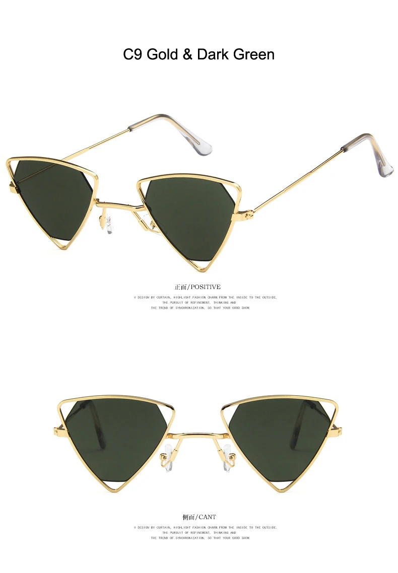 [EL Malus] Новые солнцезащитные очки в дизайнерской металлической оправе женские темно-зеленые красные линзы золотистого и серебряного цветов, сексуальные женские солнцезащитные очки Oculos