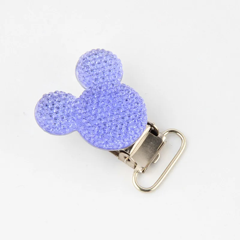 Purple DIY 5 шт./партия, клипсы для соски для мыши из смолы, подходят для детей, металлические держатели, застежки, детские изделия, аксессуары ручной работы - Цвет: Purple