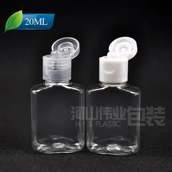 

20Ml Transparent Rectangular Flip Cap Bottle Shampoo Sample Packing Bottle of Essential Oil Bottles Travel Empty Bottles