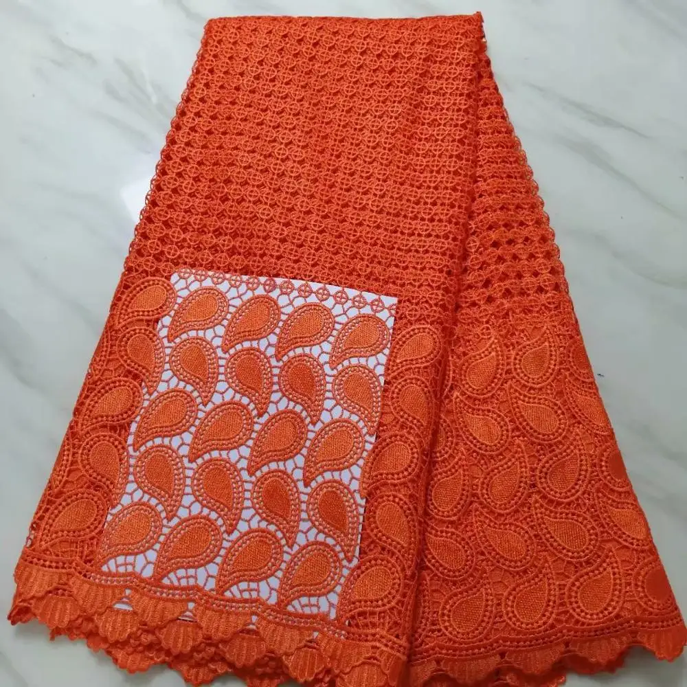 

High quality nigerian wedding african lace fabric/ Cotton lace/guipure cord lace fabric for wedding party F16JUN163