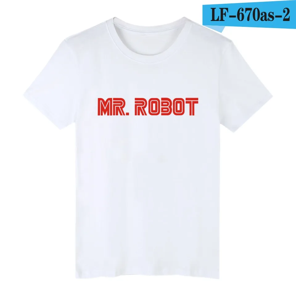 Mr Робот Fsociety, короткий рукав, футболка, мужская, брендовая, повседневная, забавная, футболка, мужская, хлопок, США, телевизионная серия, модная футболка, мужская, 4XL - Цвет: white