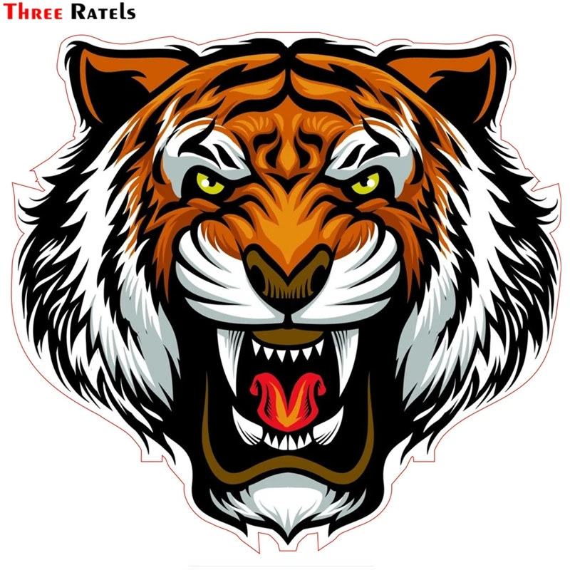 Three Ratels TZ 1536#15x15.9см злой тигр наклейки на авто полноцветные машину автонаклейка