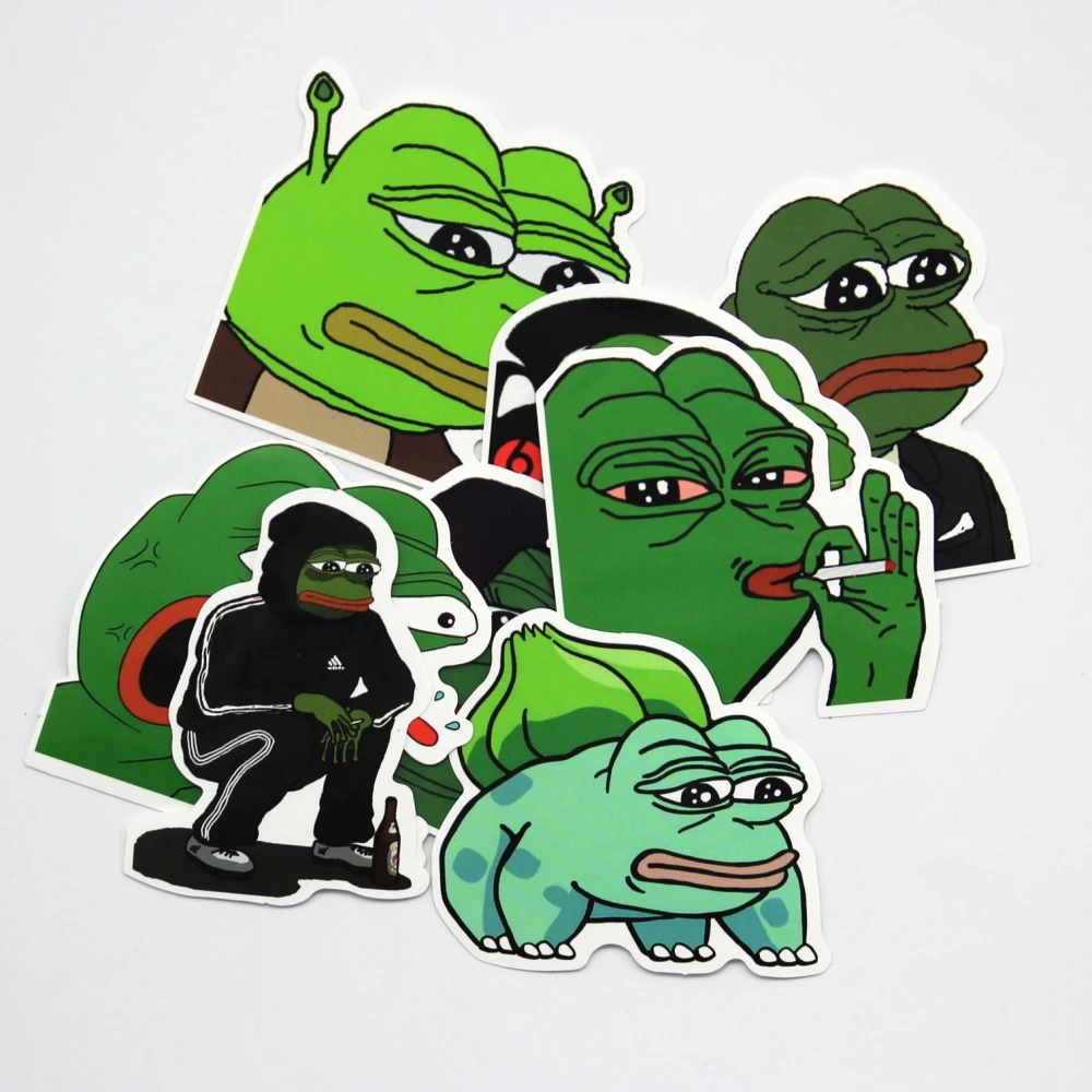 8 шт./лот Pepe Sad Лягушка забавная наклейка для автомобиля ноутбука багаж скейтборд мотоцикл сноуборд телефон наклейка игрушка наклейка s